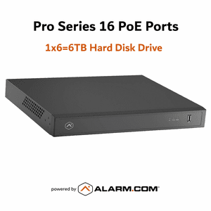 ADC-CSVR2116P-1x6TB - Alarm.com Pro Series 16 Built-In PoE Ports Commercial Business Stream Video Recorder (1x6=6TB Hard Disk Drive)