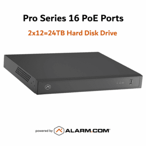 ADC-CSVR2116P-2x12TB - Alarm.com Pro Series 16 Built-In PoE Ports Commercial Business Stream Video Recorder (2x12=24TB Hard Disk Drive)