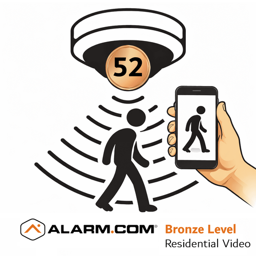 Alarm.com 52 Standalone Bronze Home Security Camera Services (Powered by Alarm.com App)