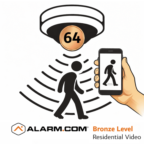 Alarm.com 64 Standalone Bronze Home Security Camera Services (Powered by Alarm.com App)