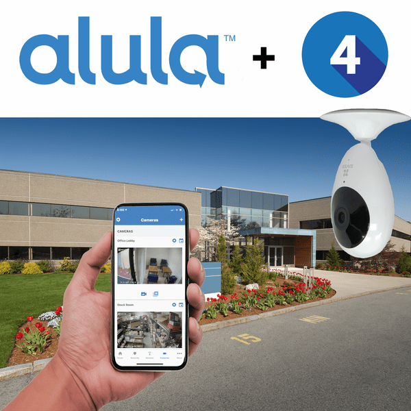Alula Commercial Business Video 4 Cameras Surveillance Services (Powered by Alula App)