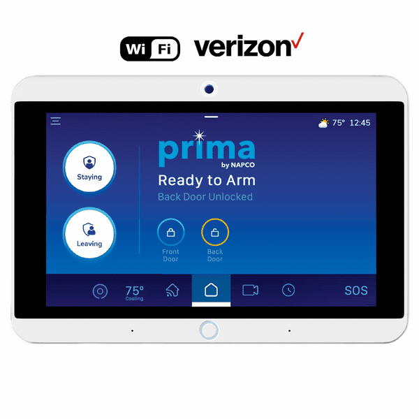 PP1V - Napco Prima Wireless Touchscreen Alarm Control Panel (for WiFi/Cellular Verizon LTE)