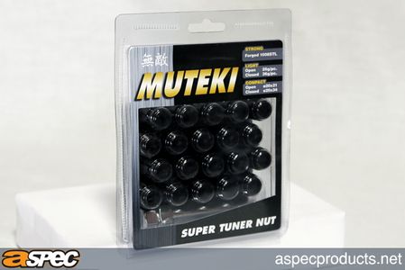 Muteki 12x1.5 Black Lug Nuts Closed Ended Muteki 12x1.5 Black Lug Nuts Closed Ended
