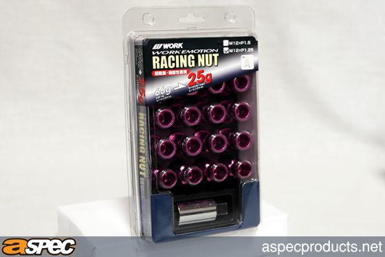 Work Wheels RS-R Lug Nut 12x1.25 Purple Open Ended