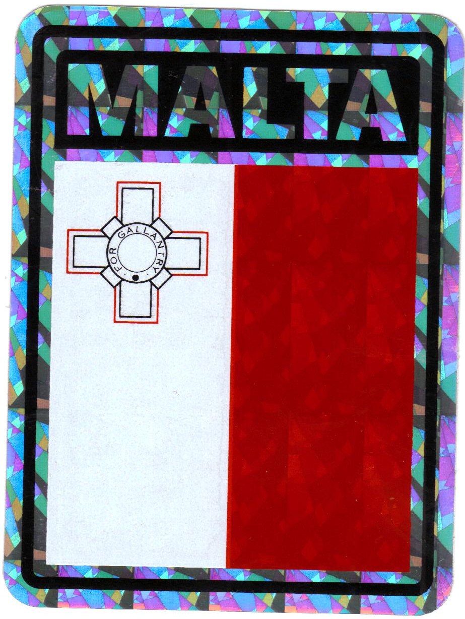 Cheap selfadhesive 3" x 4" reflective waterproof vinyl Malta flag