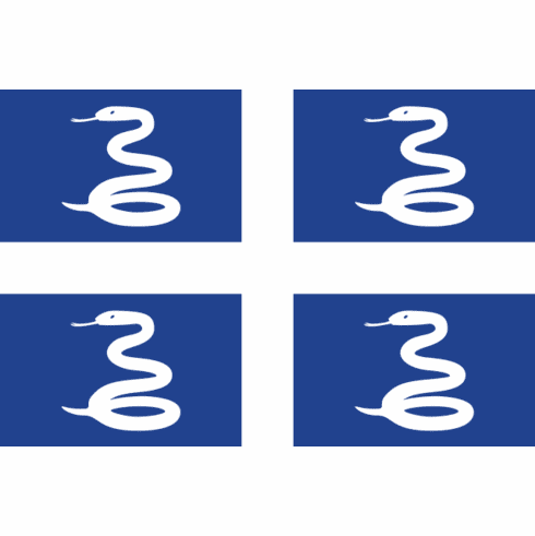 Martinique Waterproof Flag Stickers - 50 Per Sheet