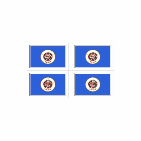Minnesota Flag Stickers - Waterproof Sheets of 50