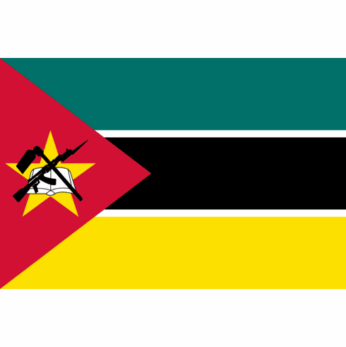 Mozambique Waterproof Flag Stickers - 50 Per Sheet