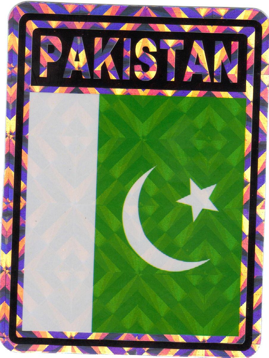 Cheap selfadhesive 3" x 4" reflective waterproof vinyl Pakistan flag