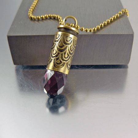 .40 Caliber Bullet Necklace | Amethyst Peacock