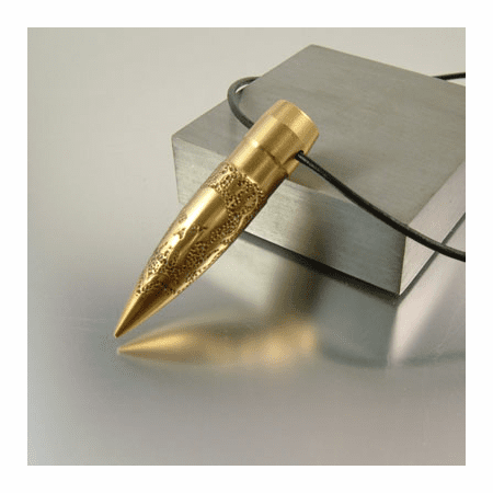 .50 caliber Bullet Necklace Flaming Skull