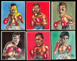 1993 John Brindley BOB HOARE WORLD BOXERS Part 2 Boxing Card Set (6) JULIO CESAR CHAVEZ, JOE LOUIS ++