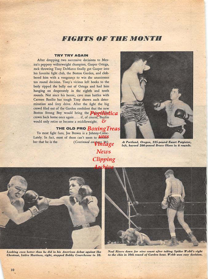 Boxing News Clipping 1115 Ewart Potgieter vs. Bruce Olson, Isidro