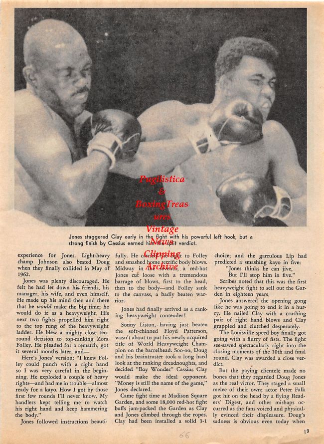 Boxing News Clipping 1418 Doug Jones vs. Archie McBride and Muhammad Ali