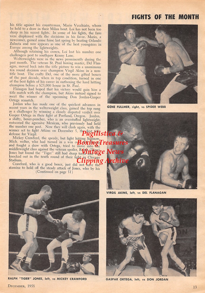 Boxing News Clipping 1612 Courtney, Tiger Jones, Mickey