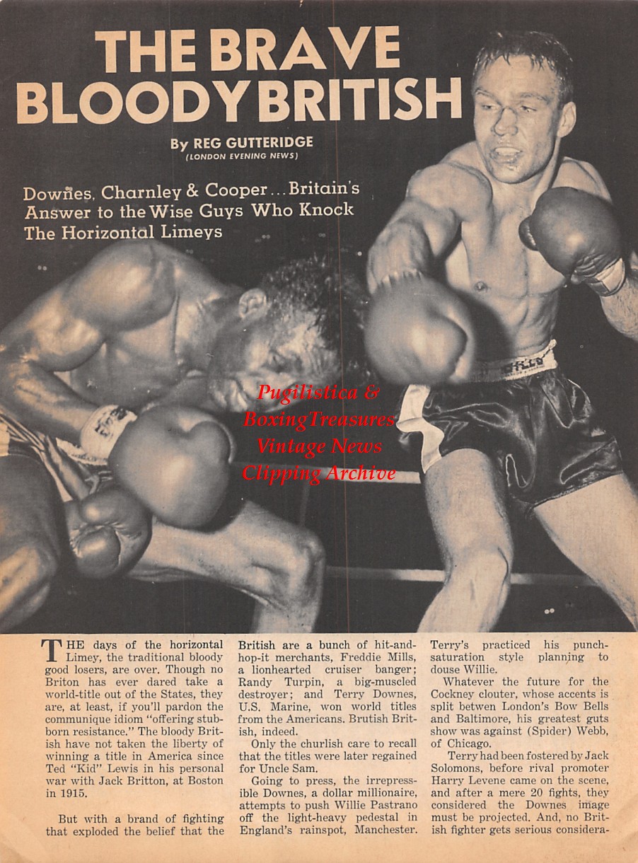 Boxing News Clipping 1821 Terry Downes vs. Spider b