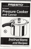 Presto 72123 Recipe / Instruction Book