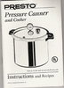 Presto 72453 Recipe,Instruction and Canner Book
