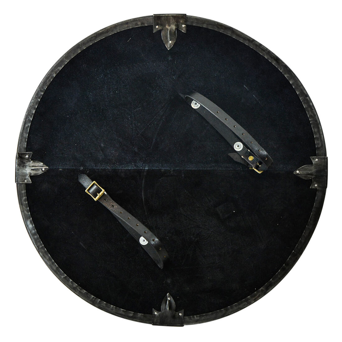 Wooden Round Shield with Riveted Cross