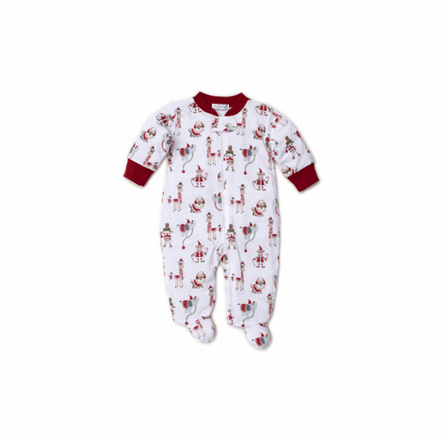 Kissy Jungle Christmas Print Footie with Zipper F19KKJC04ZPwhred