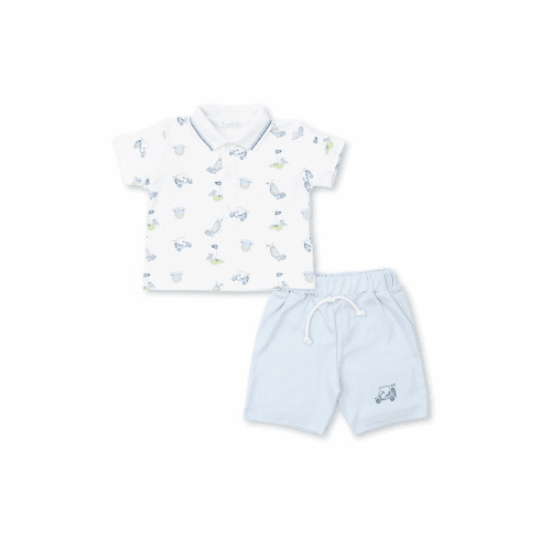 Kissy Kissy 18 Holes Bermuda Short Set with Collar S2218H62blue