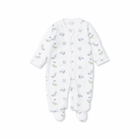 Kissy Kissy 18 Holes Print Footie with Zipper S2218H04PZblue