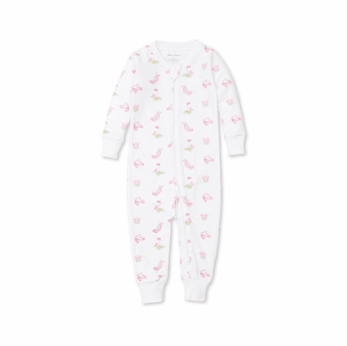 Kissy Kissy 18 Holes Print Long One PIece Zipper Pajamas S2218H10Ppink