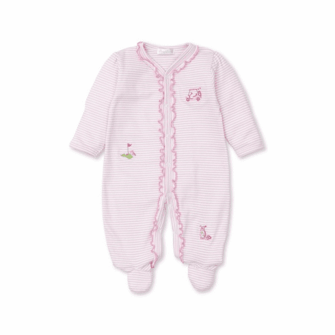 Kissy Kissy 18 Holes Stripe Footie S2218H04Stpink