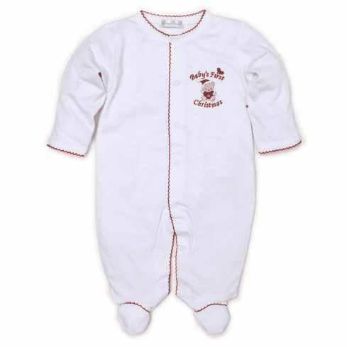 Kissy Kissy Baby's First Christmas Footie BFC04Wh