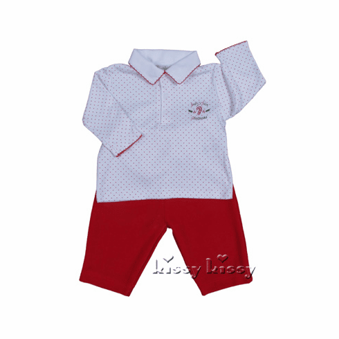 Kissy Kissy Baby's First Christmas VELOUR Pant Set w/Collar F12438V-62C