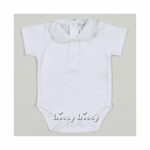 Kissy Kissy Basic Short Sleeve Bodysuit with Nansu Ruffle on Collar