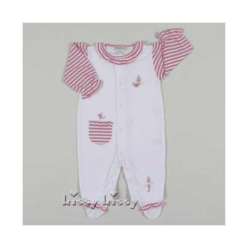 Kissy Kissy Beachscapes Stripe Footie S15130-04stwhfu