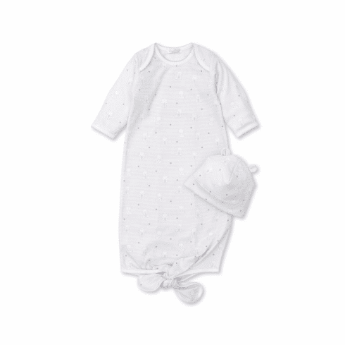 Kissy Kissy Bear Hugs Print Sack with Hat F21BH11Psilver