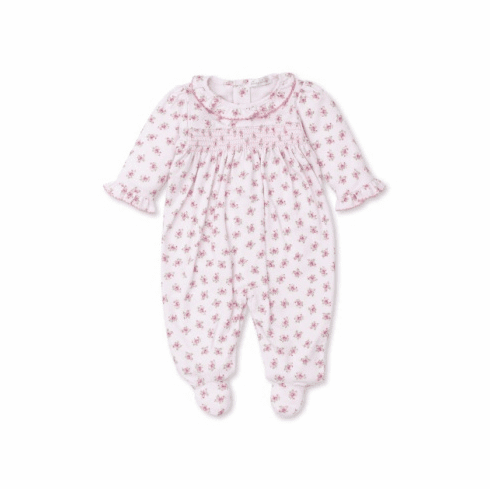 Kissy Kissy Belle Rose Print Footie with Smocking BRF2204P