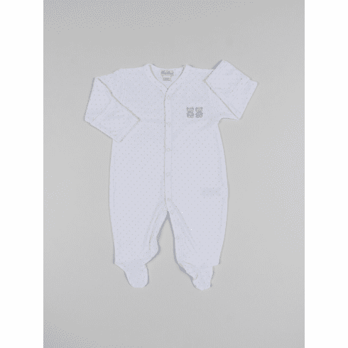 Kissy Kissy Beloved Bears Embroidered Footie F18BB04EBlue