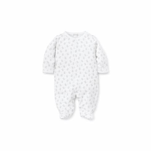 Kissy Kissy Beloved Bears Print Footie F18BB04PSilver
