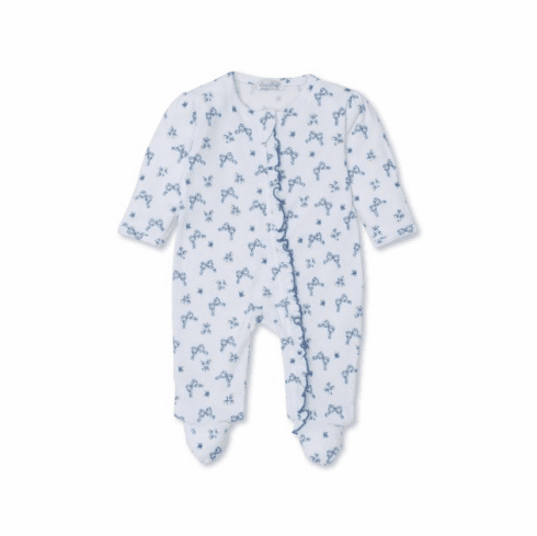 Kissy Kissy Blooming Bows Print Footie with Zipper F24BB04bl