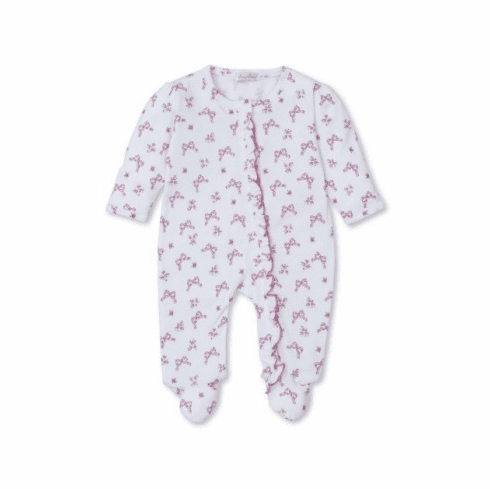 Kissy Kissy Blooming Bows Print Footie with Zipper F24BB04pk