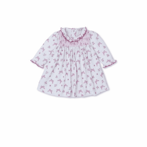 Kissy Kissy Blooming Bows Print Smocked Dress F24BB62pk