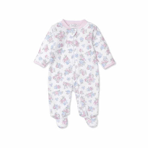 Kissy Kissy Blue Blossoms Print Footie with Zipper F22BB04PZ
