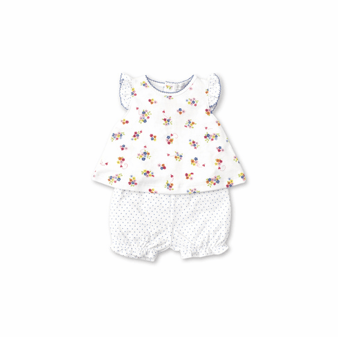 Kissy Kissy Blue Blossoms Print Sunsuit Set Mix S2020BB42M