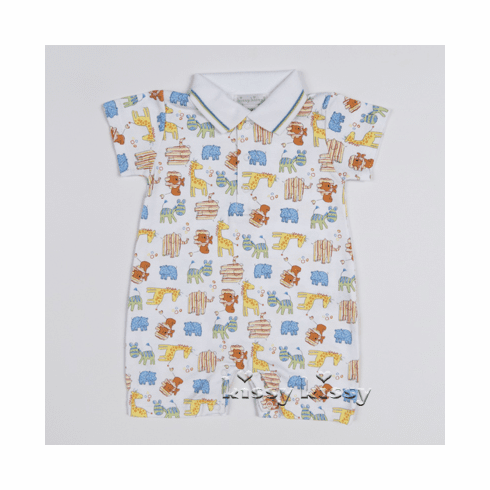 Kissy Kissy Born To Run Print Short Playsuit with Collar S17332-23PC