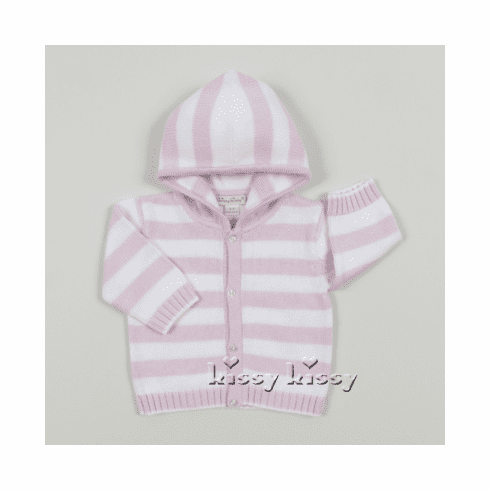 Kissy Kissy Broad Stripes KNIT Hooded Cardigan F15L111W-HCApink