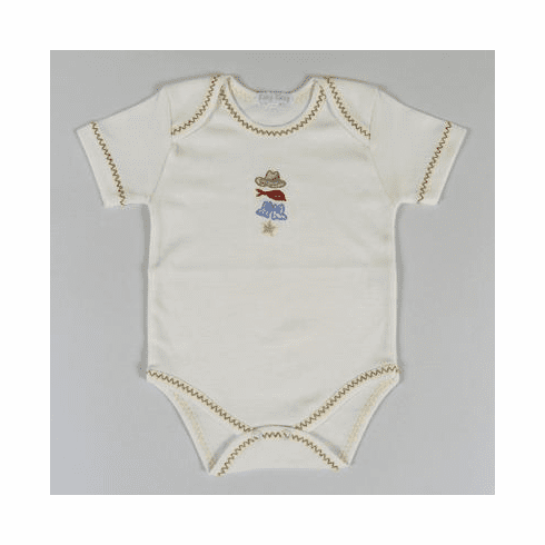 Kissy Kissy Buckaroo Embroidered Short Sleeve Bodysuit