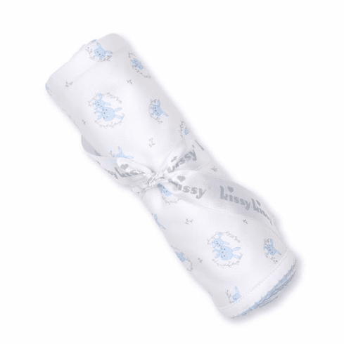 Kissy Kissy Bunny Hugs Print Blanket S21BH08Pblue