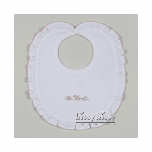 Kissy Kissy Butterfly Blossoms Bib S15559-13white