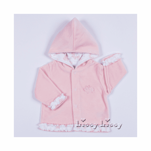 Kissy Kissy Buttons N Bows VELOUR Jacket w/Hood F14205V-12H