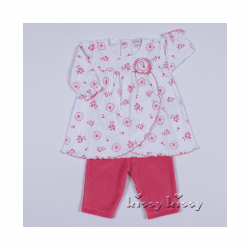 Kissy Kissy Cameo Flowers VELOUR Dress w/Legging F14207V-16LG