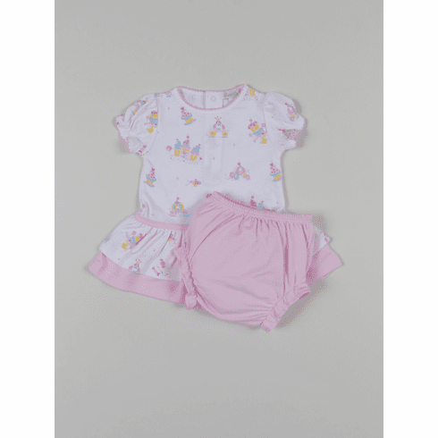 Kissy Kissy Candy Castles Print Dress and Diaper Cover S18467-16P