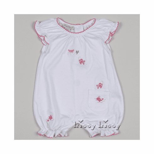 Kissy Kissy Caribbean Capers Fuchsia Embroidered Sleeveless Short Playsuit S13176-36fuchsia